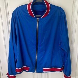 SHEIN blue lightweight varsity jacket windbreaker size 3XL